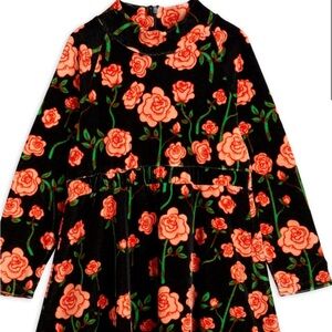 Mini Rodini Velour Rose Dress 3-5 Yrs